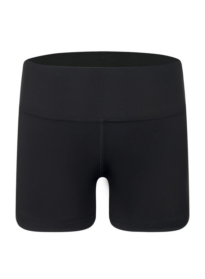 Gnainach Girls Dance Shorts Size 8-9 Years Old Solid Black Cool High Waisted Athletic Volleyball Short for Kids Cheer Ballet Yoga - Image 1